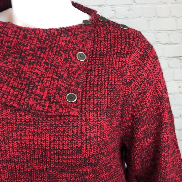 0X 3X Style & Co Red & Black Cowl Neck Sweater - Picture 5 of 6